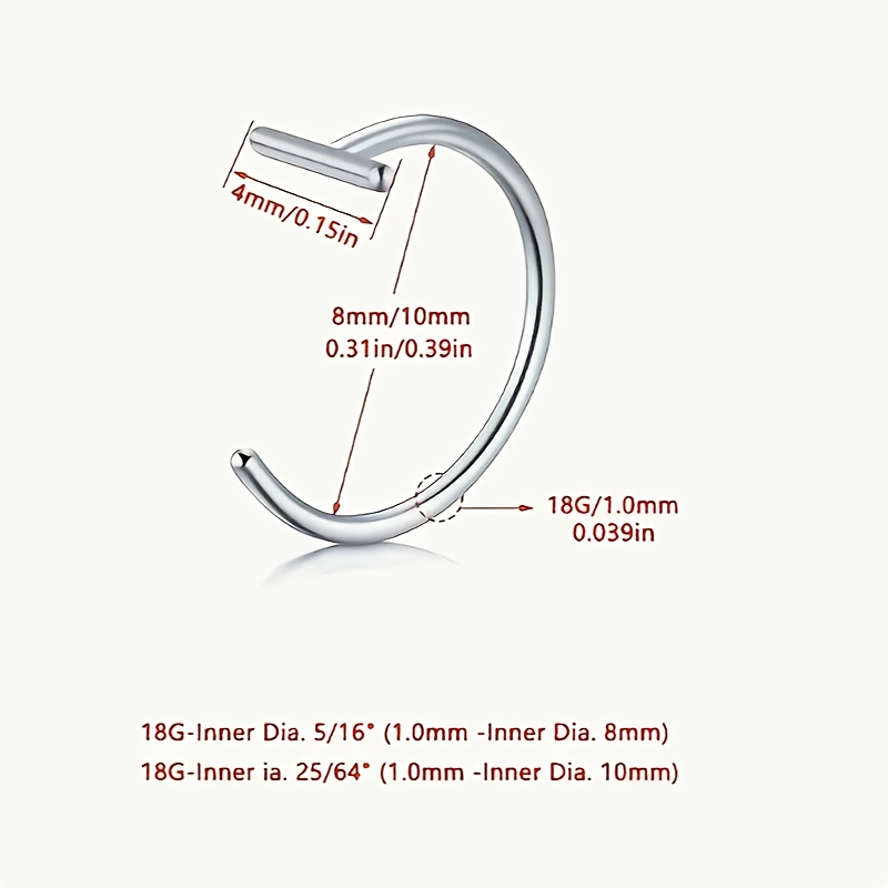 2pcs Minimalist Punk Style Non-Piercing Lip Rings, Unisex